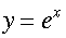 y equals e to the x 