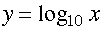 y equals log x base 10. 