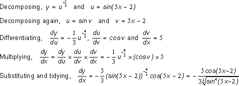 1 over the cube root of the sine of (5x minus 2)